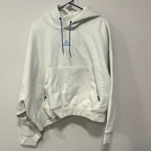 Nike Women's Off-White Hoodie with Blue Accents